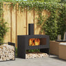 Fire Pit With Chimney Black Steel