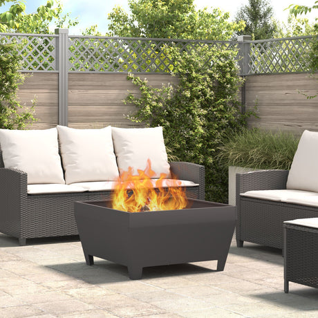 Square Fire Pit - Black, 50X50X30 Cm, Steel