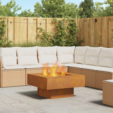 Fire Pit Square Black Steel