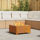 Fire Pit Square Black Steel