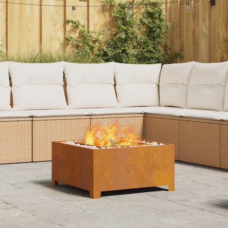 Fire Pit Square Black Steel