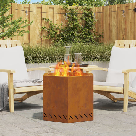 Smokeless Fire Pit Hexagonal Black Steel