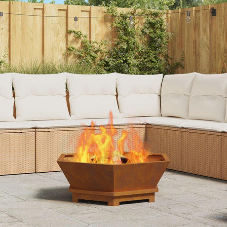Fire Pit Hexagonal Black Steel