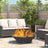 Fire Pit Hexagonal Black Steel