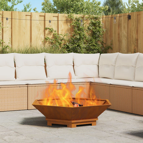 Fire Pit Hexagonal Black Steel