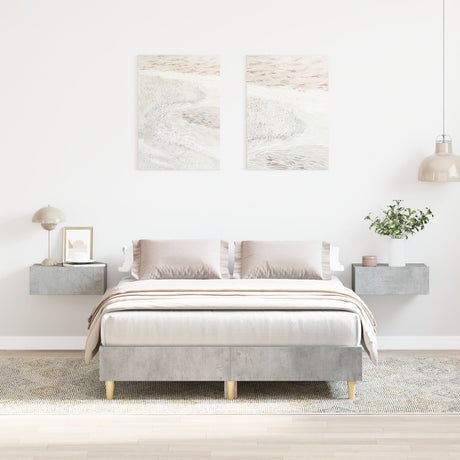 Bed Frame 120X190 Cm In Concrete Grey With Engineered Wood