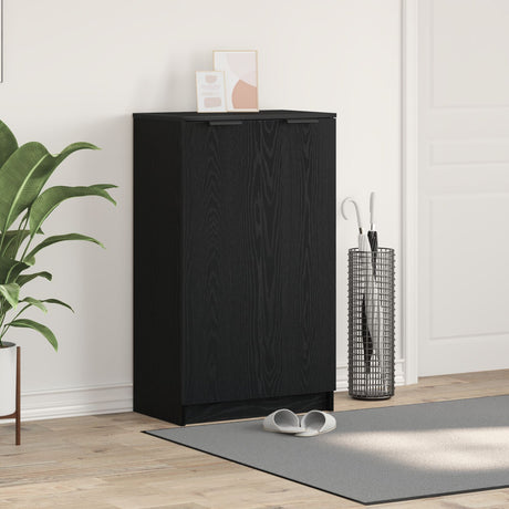 Shoe Cabinet In Black Oak - 59 X 35 X 100 Cm - Made From Engineered Wood