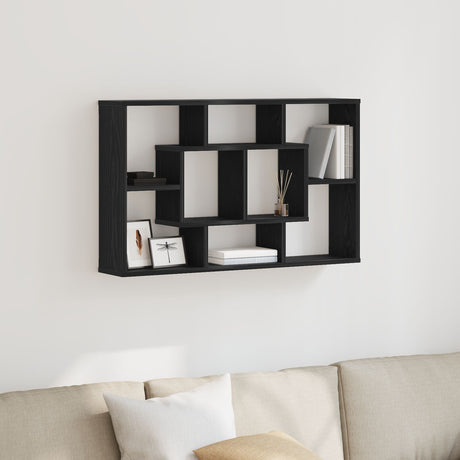 Wall Shelf - Black Oak, 85 X 16 X 52.5 Cm, Made Of Engineered Wood