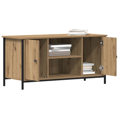 Tv Cabinet Artisan Oak 100X40X50 Cm Engineered Wood And Steel