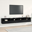 Tv Wall Cabinets 2 Pcs Black Oak 100X30X30 Cm Engineered Wood