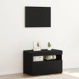 Black Oak Tv Stand With Led Lights, 60X35X40 Cm, Made From Engineered Wood