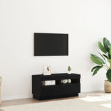 Tv Cabinet With Led Lights - Black Oak, 80X35X40 Cm, Made Of Engineered Wood