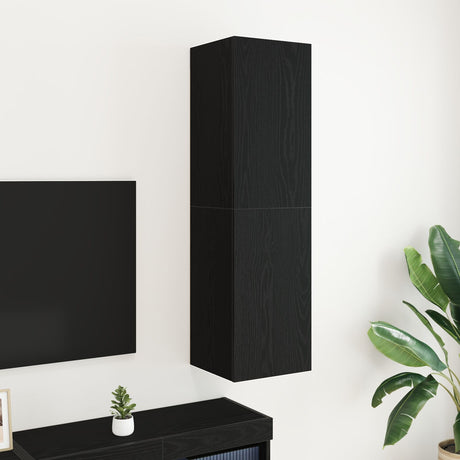 Tv Cabinet Black Oak 30,5X30X110 Cm Engineered Wood