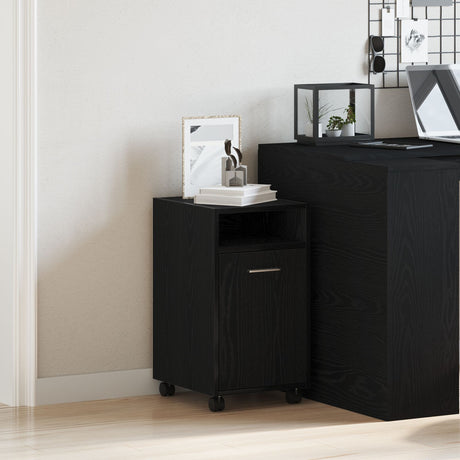 Side Cabinet With Wheels 33X38X60 Cm Engineered Wood