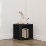 Side Table Black Oak 33X33X34,5 Cm Engineered Wood