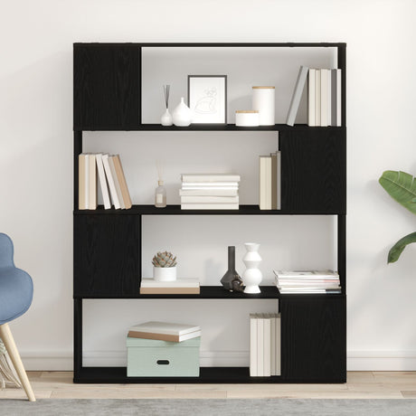 Tv Cabinet Black Oak Engineered Wood 100 X 24 X 124 Cm
