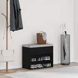 Hall Bench Black Oak 60X30X45 Cm Engineered Wood