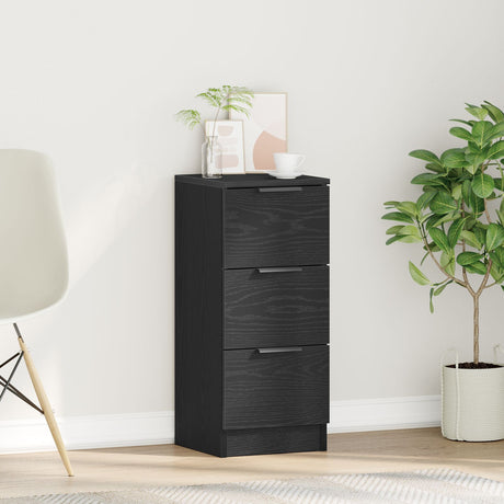 Black Oak Sideboard 30X30X70 Cm Made Of Engineered Wood
