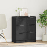 Sideboards 2 Pcs Black Oak 30X30X70 Cm Engineered Wood