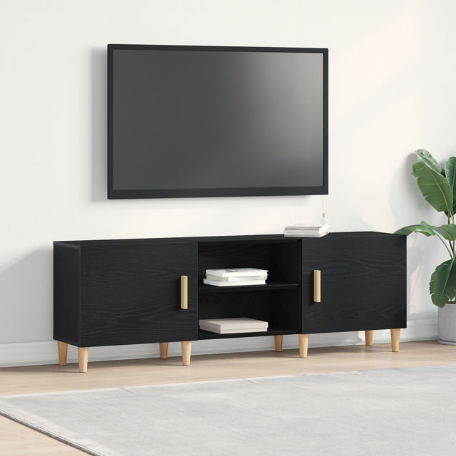 Tv Stand - Black Oak, 150X30X50 Cm, Made Of Engineered Wood