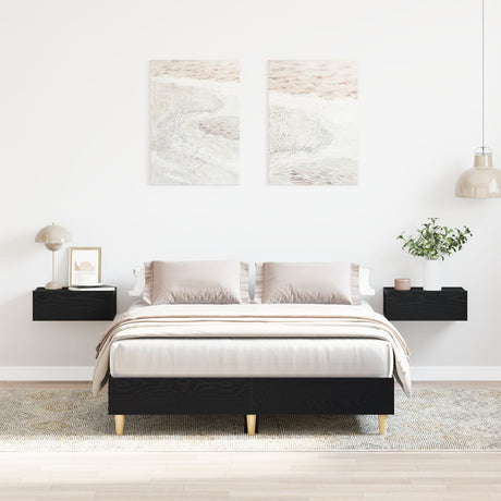Bed Frame 120X200 Cm Black Oak Engineered Wood