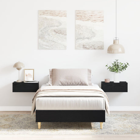 Bed Frame 75X190 Cm Black Oak Engineered Wood