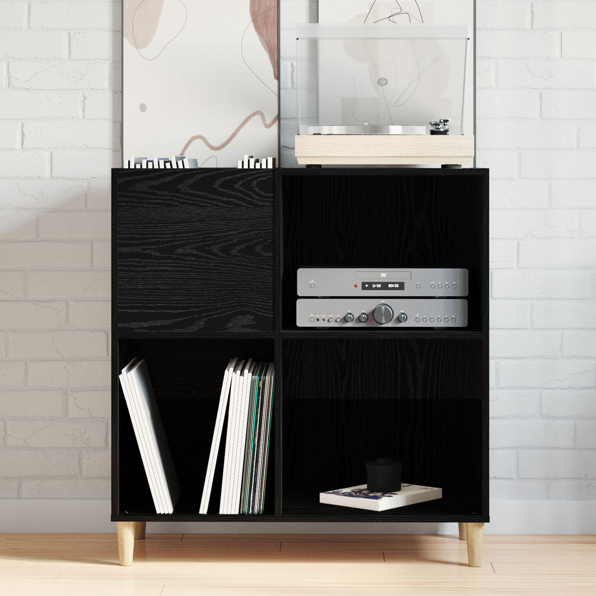 Record Cabinet 84,5X38X89 Cm Engineered Wood
