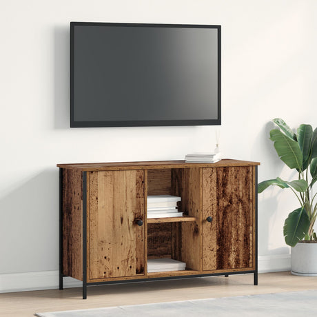 Tv Cabinet Artisan Oak 101X35X65 Cm Engineered Wood And Steel
