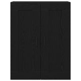 Wall-Mounted Cabinet In Black Oak - 69.5X34X90 Cm, Made From Engineered Wood