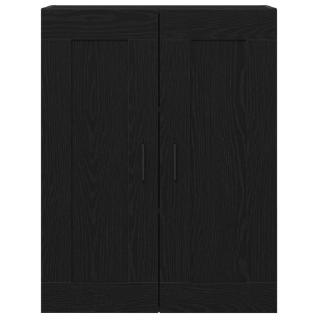 Wall-Mounted Cabinet In Black Oak - 69.5X34X90 Cm, Made From Engineered Wood