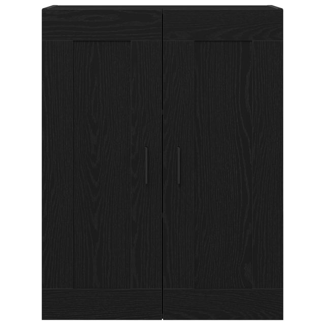 Wall-Mounted Cabinet In Black Oak - 69.5X34X90 Cm, Made From Engineered Wood