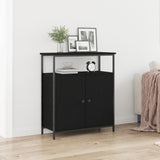 Wall-Mounted Cabinet Black Oak 69,5X34X90 Cm Engineered Wood