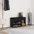 Storage Bench Black Oak 80X30X45 Cm Engineered Wood