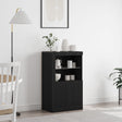 Sideboard With Led Lights Black Oak 60,5X37X100 Cm