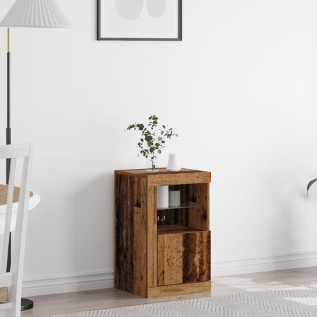 Sideboard With Led Lights Old Wood 41X37X67 Cm