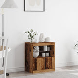 Sideboard With Led Lights Old Wood 60X37X67 Cm
