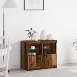 Sideboard With Led Lights Old Wood 81X37X67 Cm
