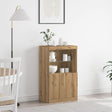 Sideboard With Led Lights Artisan Oak 60X37X100 Cm