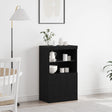 Sideboard With Led Lights Black Oak 60X37X100 Cm