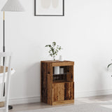 Sideboard With Led Lights Old Wood 41X37X67 Cm