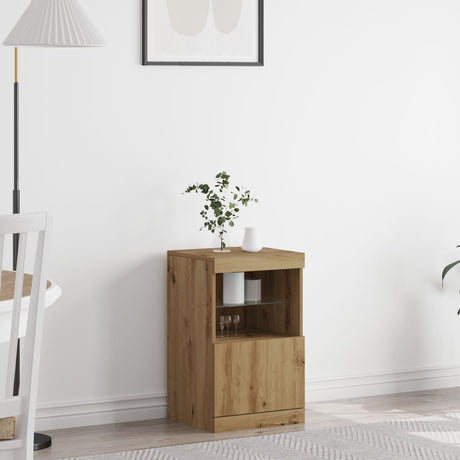 Sideboard With Led Lights Artisan Oak 41X37X67 Cm