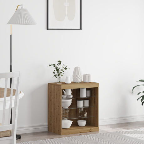 Sideboard With Led Lights Artisan Oak 60,5X37X67 Cm