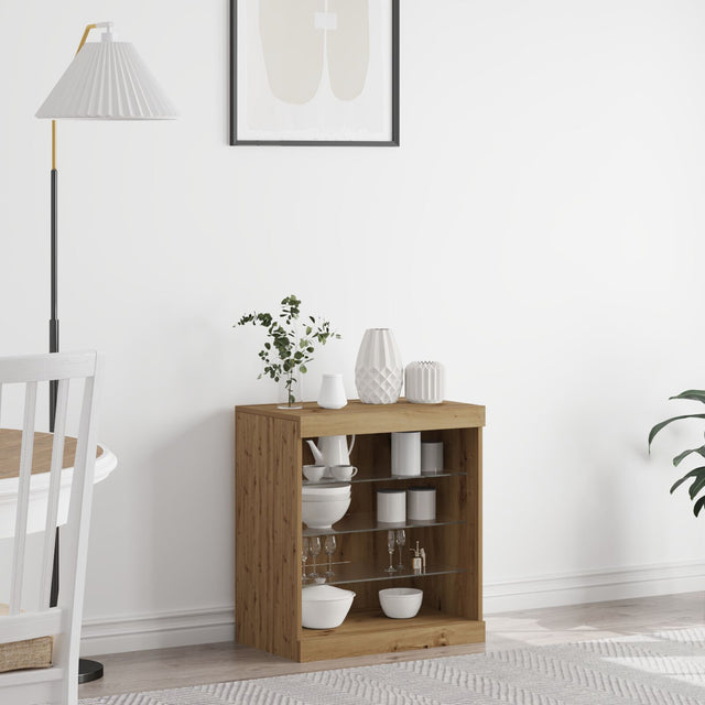 Sideboard With Led Lights Artisan Oak 60,5X37X67 Cm