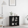 Sideboard With Led Lights Black Oak 60,5X37X67 Cm