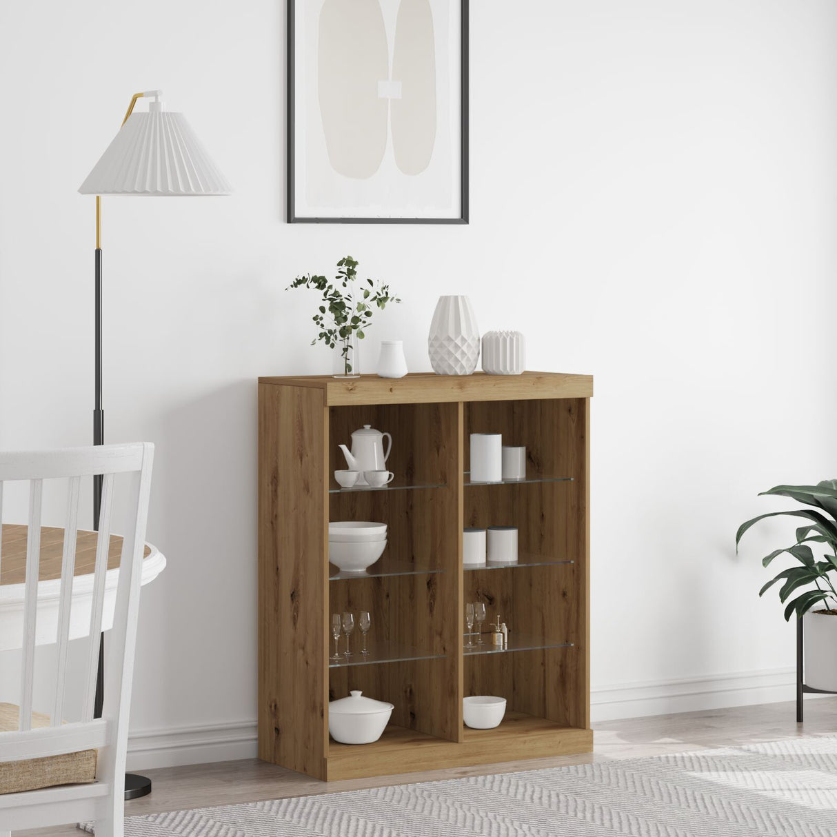 Sideboard With Led Lights Artisan Oak 41X37X100 Cm