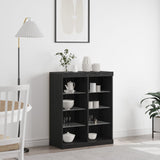 Sideboard With Led Lights Black Oak 41X37X100 Cm