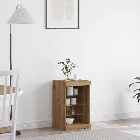 Sideboard With Led Lights Artisan Oak 41X37X67 Cm
