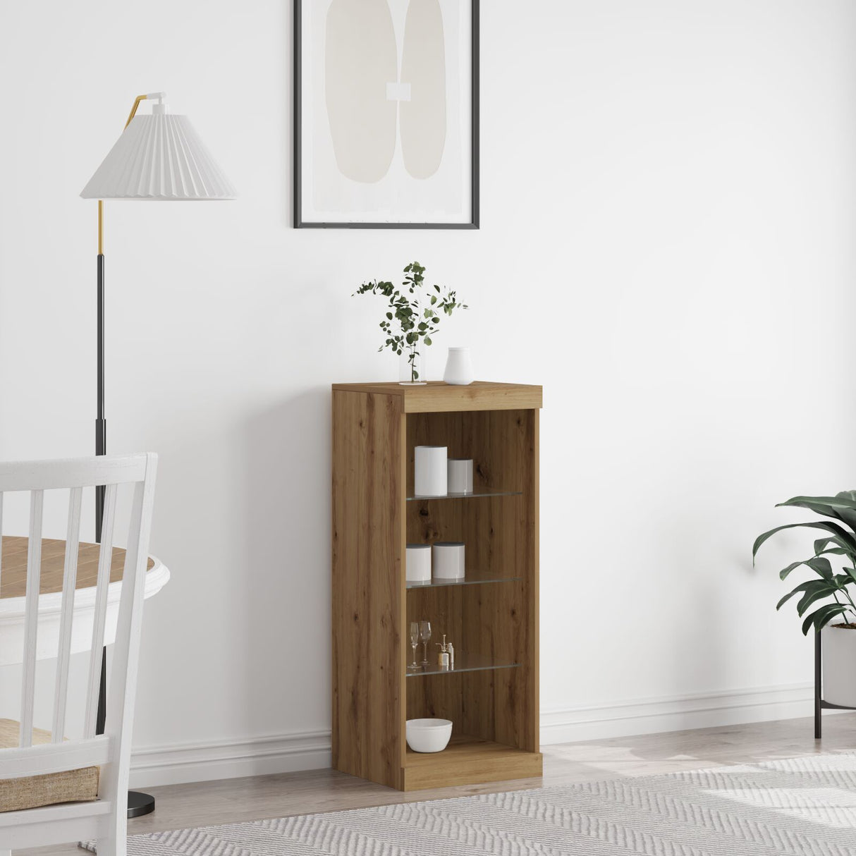 Sideboard With Led Lights Artisan Oak 41X37X100 Cm