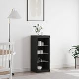 Sideboard With Led Lights Black Oak 41X37X100 Cm