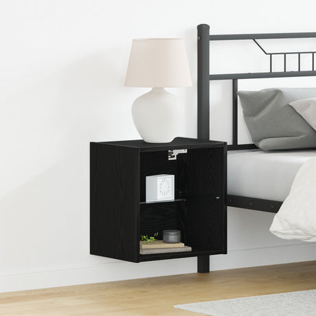 Floating Shelf Black Oak 40X28,5X40 Cm Engineered Wood